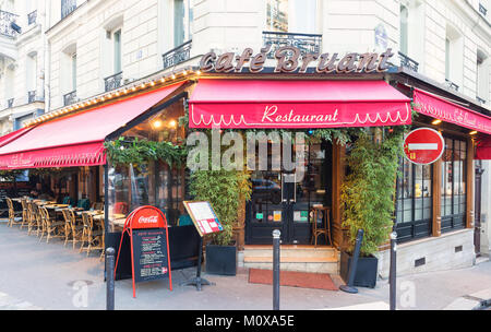 Bruant è storica cafe si trova nella zona di Montmatre di Parigi, Francia. Foto Stock