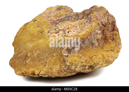 Limonite (minerale di ferro) da Australia isolato su sfondo bianco Foto Stock