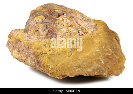 Limonite (minerale di ferro) da Australia isolato su sfondo bianco Foto Stock