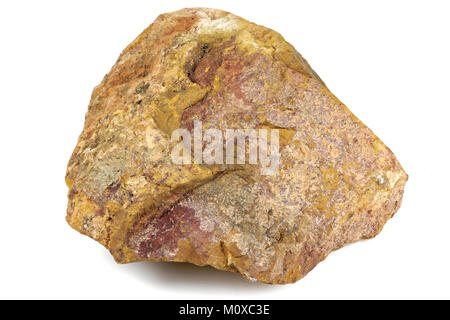 Limonite (minerale di ferro) da Australia isolato su sfondo bianco Foto Stock