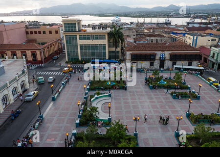 Parque Cespedes, Santiago de Cuba Foto Stock