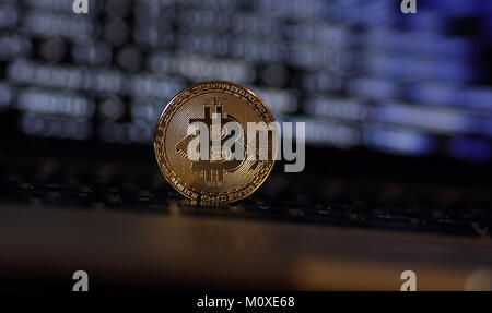 Pic mostra: Bitcoin 'monete' - coin rappresentazione del cryptocurrency Bitcoin monete souvenir Foto Stock