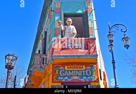 Scena di strada, Caminito, La Boca, Buenos Aires, Argentina Foto Stock