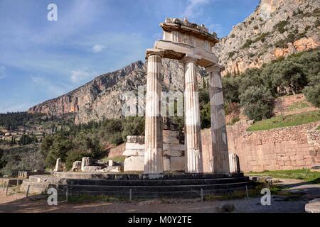 Delphi sito archeologico, mercato romano Foto Stock