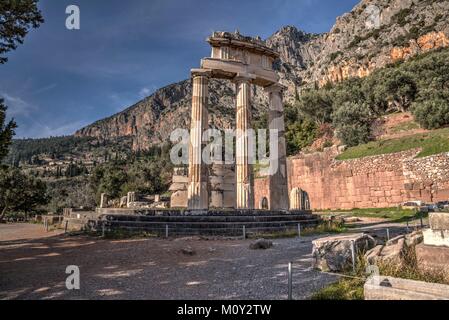 Delphi sito archeologico, mercato romano Foto Stock