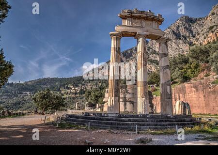 Delphi sito archeologico, mercato romano Foto Stock