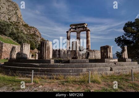 Delphi sito archeologico, mercato romano Foto Stock