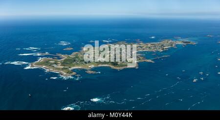 Francia,Finisterre,Batz island (vista aerea) Foto Stock