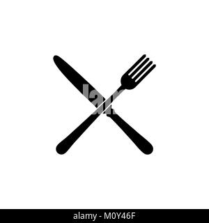 Coltello e forchetta ristorante icona. Illustrazione Vettoriale
