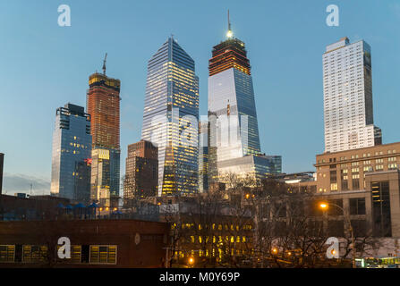 10 cantieri Hudson, centro e altri cantieri di Hudson lo sviluppo in New York venerdì, 19 gennaio 2018. (Â© Richard B. Levine) Foto Stock