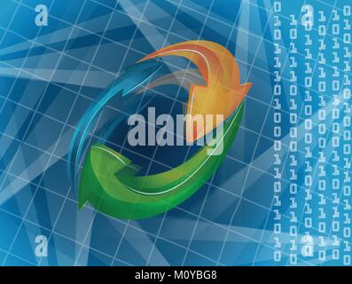 Frecce info modello di grafica vettoriale design logo Illustrazione Vettoriale