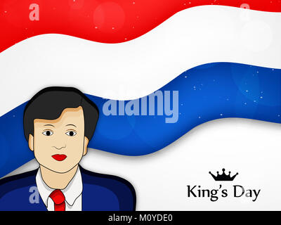 illustrazione di koningsdag o sfondo del giorno dei re. Kings Day è una festa nazionale nel Regno dei Paesi Bassi. Festeggiato il 27 aprile. Foto Stock