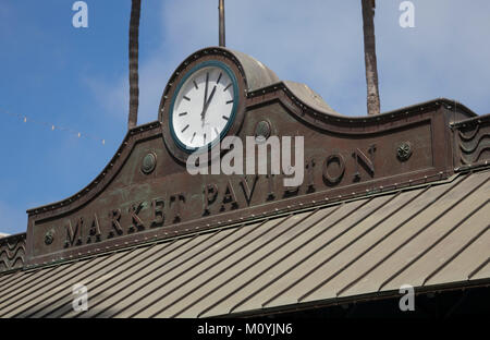 Orologio del tetto, Market Pavilion, Santa Monica Foto Stock