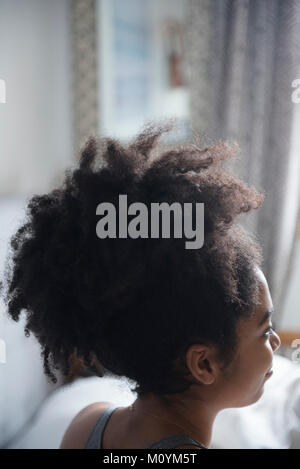 Capelli ricci di African American donna Foto Stock