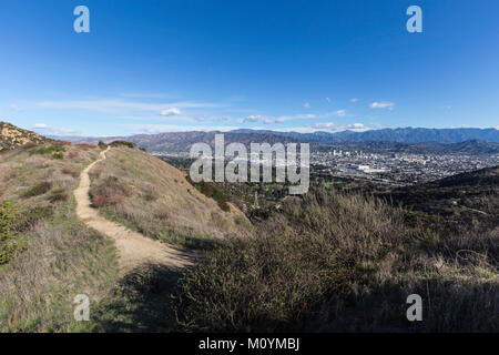 Griffith Park sentiero escursionistico al di sopra di Los Angeles e a Glendale in Santa Monica montagne del sud della California. Foto Stock