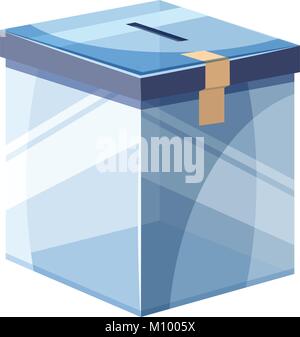 Scatola per le donazioni icona, stile cartoon Illustrazione Vettoriale