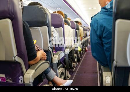 Incheon, Repubblica di Corea. 03Sep, 2015. Vista interna di Airbus A320-200 azionato da Peach Aviation (ANA). Foto da 03. Settembre 2015. | Utilizzo di credito in tutto il mondo: dpa/Alamy Live News Foto Stock