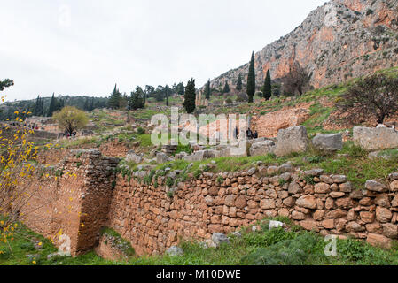 Delphi sito archeologico, mercato romano Foto Stock