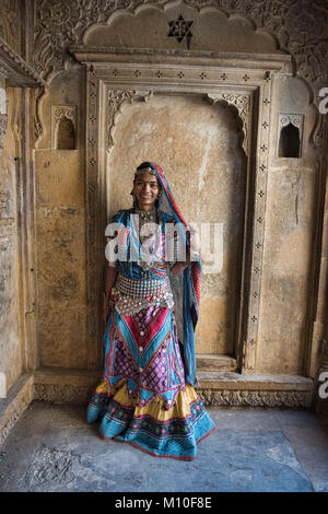 Il Maharani ritratto, Jaisalmer, India Foto Stock