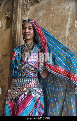 Il Maharani ritratto, Jaisalmer, India Foto Stock