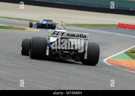 Sul circuito del Mugello il 1 aprile 2007: Sconosciuto eseguito su Classic F1 auto 1978 Williams FW 06 sul circuito del Mugello in Italia durante il Mugello Historic Festival. Foto Stock