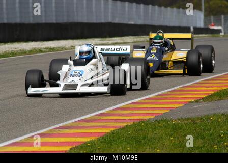 Sul circuito del Mugello il 1 aprile 2007: Sconosciuto eseguito su Classic F1 auto 1978 Williams FW 06 sul circuito del Mugello in Italia durante il Mugello Historic Festival. Foto Stock