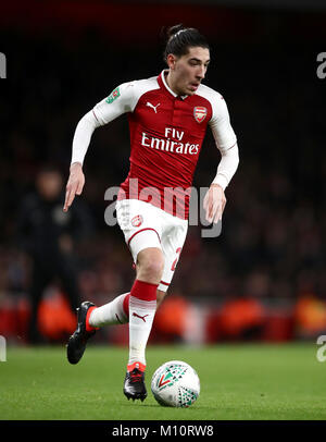 Dell'Arsenal Hector Bellerin durante la Coppa Carabao semi finale, la seconda gamba corrispondono all'Emirates Stadium, Londra Foto Stock