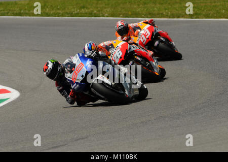 MUGELLO - Italia, 31 maggio: Spagnolo Yamaha Jorge Lorenzo a 2013 TIM MotoGP dell'Italia il 31 maggio 2013 Foto Stock