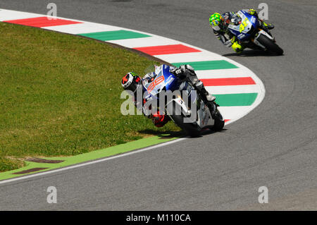 MUGELLO - Italia, 31 maggio: Spagnolo Yamaha Jorge Lorenzo a 2013 TIM MotoGP dell'Italia il 31 maggio 2013 Foto Stock