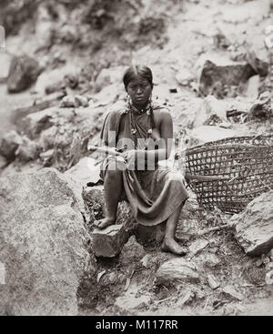 Lepcha donna, Darjeeling, India settentrionale, 1860's Foto Stock