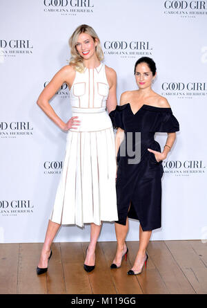 Karlie Kloss e Carolina Herrera de Baez frequentando IL REGNO UNITO Lancio della Carolina Herrera profumo buona ragazza a uno Horse Guards Avenue, Londra. Foto Stock