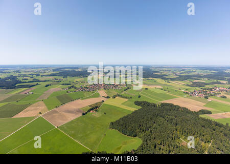 Vista aerea di Dettenschwang, Dießen am Ammersee, Baviera, Germania Foto Stock