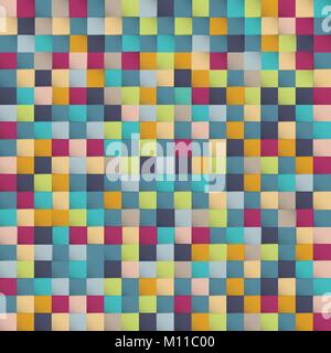 Abstract quadrati colorati pixel pattern design di sfondo per stampare, annuncio, poster, volantini, coperchio, brochure, modello, illustrazione vettoriale Illustrazione Vettoriale