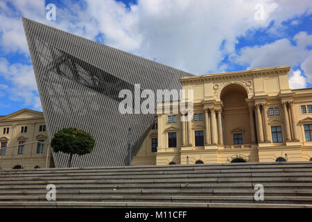 Bundeswehr Museo di Storia Militare, Militärhistorisches Museum der Bundeswehr, ex arsenale militare, architetto Daniel Libeskind, Dresda, Sassonia, G Foto Stock