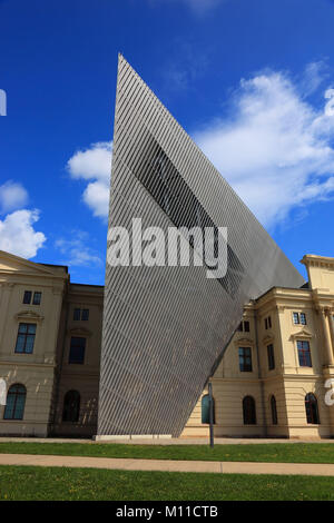 Bundeswehr Museo di Storia Militare, Militärhistorisches Museum der Bundeswehr, ex arsenale militare, architetto Daniel Libeskind, Dresda, Sassonia, G Foto Stock