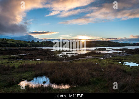 Punto Loughros tramonto, vicino a Ardara, County Donegal, Irlanda Foto Stock