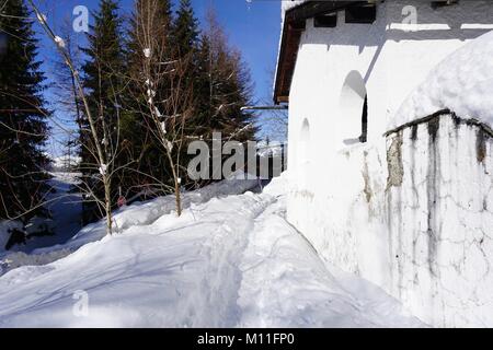 Schwaz Tirolo Pillberg ski resort Winter 2018 con un sacco di neve Foto Stock