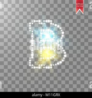 Bitcoin. Denaro digitale. Concept design di cryptocurrency. Segno bitcoin su sfondo trasparente con particelle di energia. Illustrazione Vettoriale. Illustrazione Vettoriale