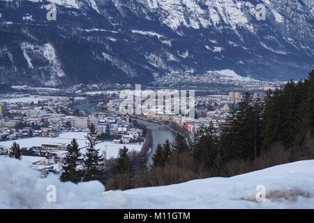 Schwaz Tirolo Pillberg ski resort Winter 2018 con un sacco di neve Foto Stock