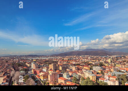 Veduta aerea del castello di Brescia, Lombardia. Foto Stock