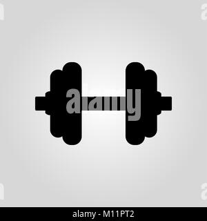 Icona dumbbell vettore, logo solido Foto Stock