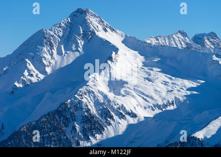 Ahornspitze in montagna in inverno,Alpi Aurine,Mayrhofen,Zillertal,Alto Adige,Austria Foto Stock