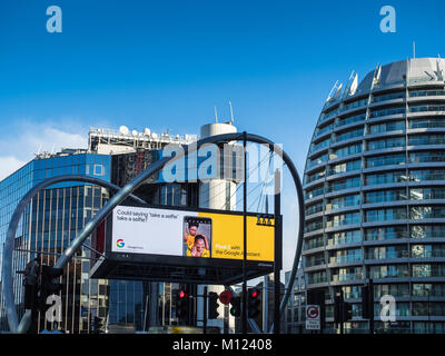 Alla rotonda di silicio - Old Street rotonda e il centro di Londra di alta tecnologia del settore web, comunemente noto come la Rotonda di silicio Foto Stock