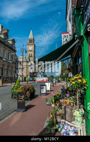 Chorley Lancashire con il Municipio in background Foto Stock