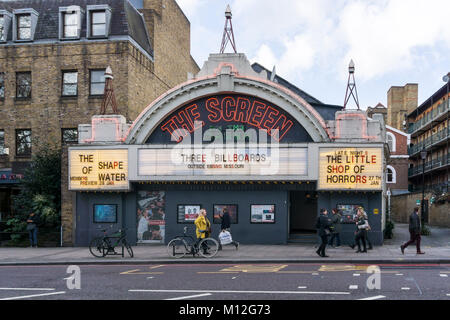 Lo schermo sul verde del cinema su Islington verde. Foto Stock