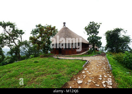 La bellissima Kibumba Tented Camp / lodge nel Parco nazionale di Virunga, D.R.C Foto Stock