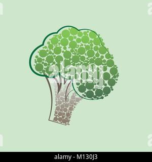 Icona di broccoli vettore, riempita segno piana, solido colorato pittogramma isolato su bianco, illustrazione del logo Illustrazione Vettoriale