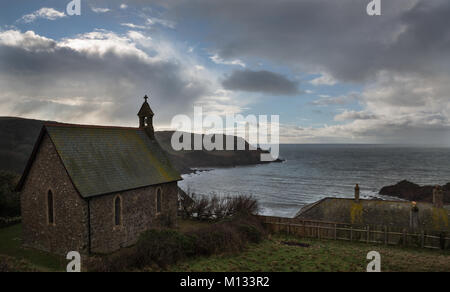 St Clements chiesa e il bullone di coda, Devon, Regno Unito Foto Stock