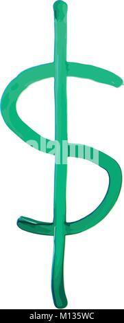 Simbolo del dollaro bianco illustrazione della scheda Illustrazione Vettoriale