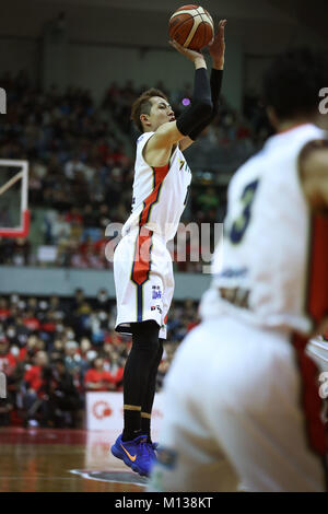 Chiba, Giappone. Xx gen, 2018. Takuya Kawamura (B-Corsari) Basket : 2017-18 B.LEGA B1 gioco tra getti di Chiba 95-79 Yokohama B-Corsari a Chiba Arena porta a Chiba, Giappone . Credito: Takahisa Hirano/AFLO/Alamy Live News Foto Stock